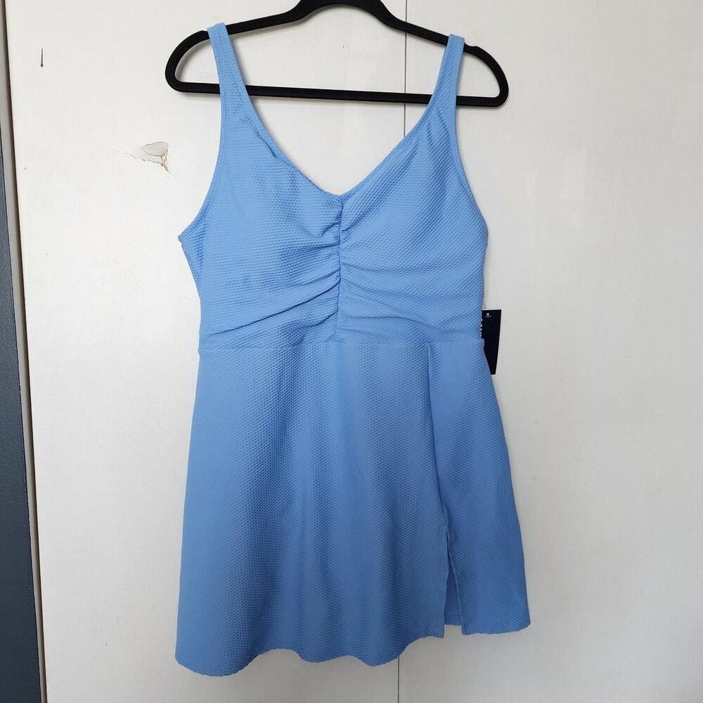 Lands-end Women's Blue Swimsuit-one-piece